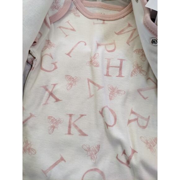 Burt’s Bees Baby Girl Set 3 Pc Jumpsuit Hooded Jacket Pants 6 9 Months Organic - Picture 5 of 6